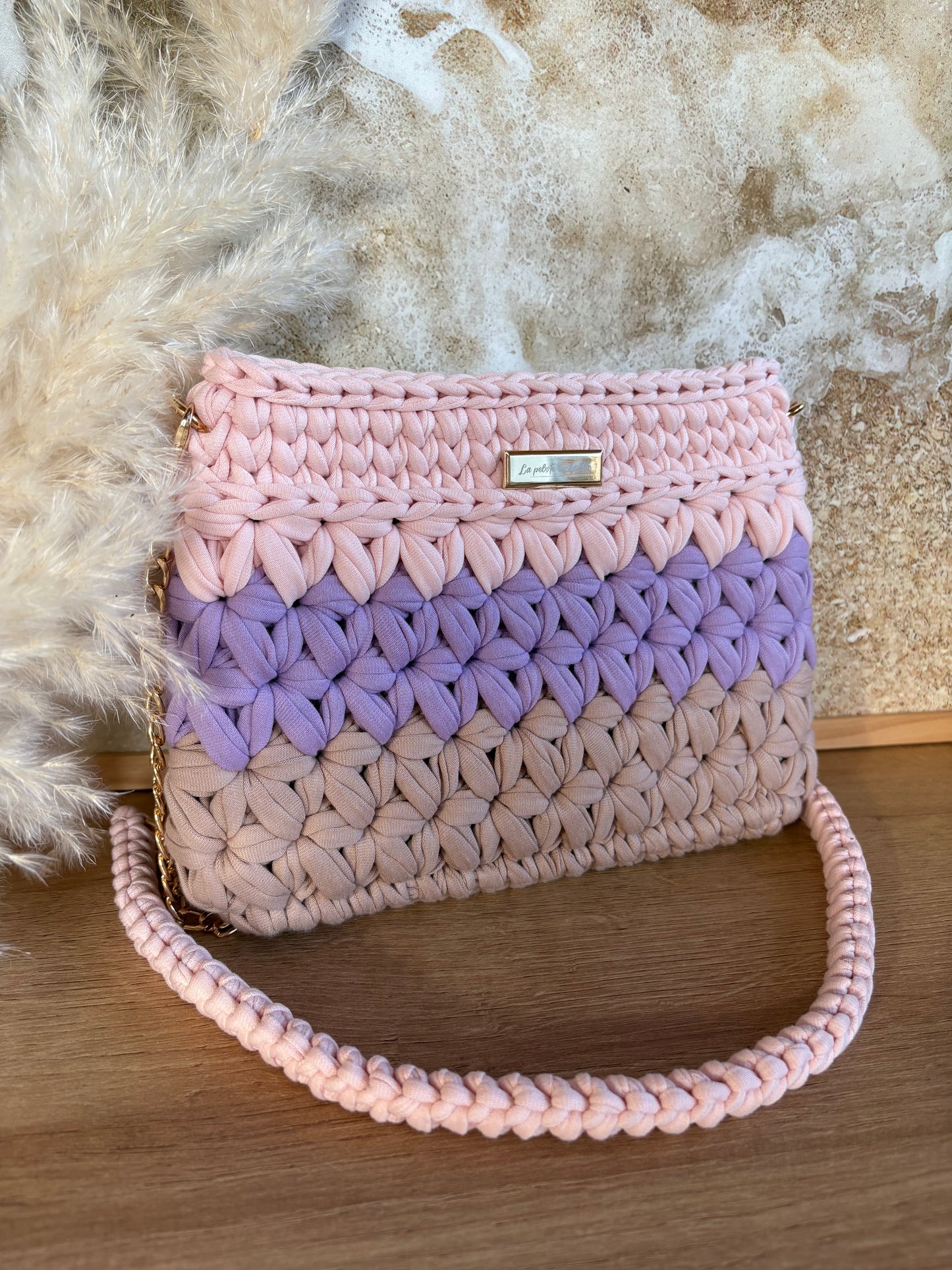 Sac FLORA Rose - lavande - beige