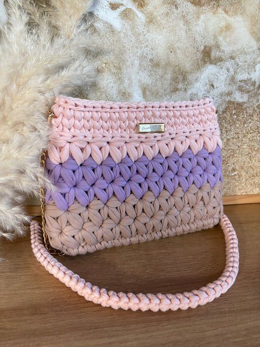 Sac FLORA Rose - lavande - beige