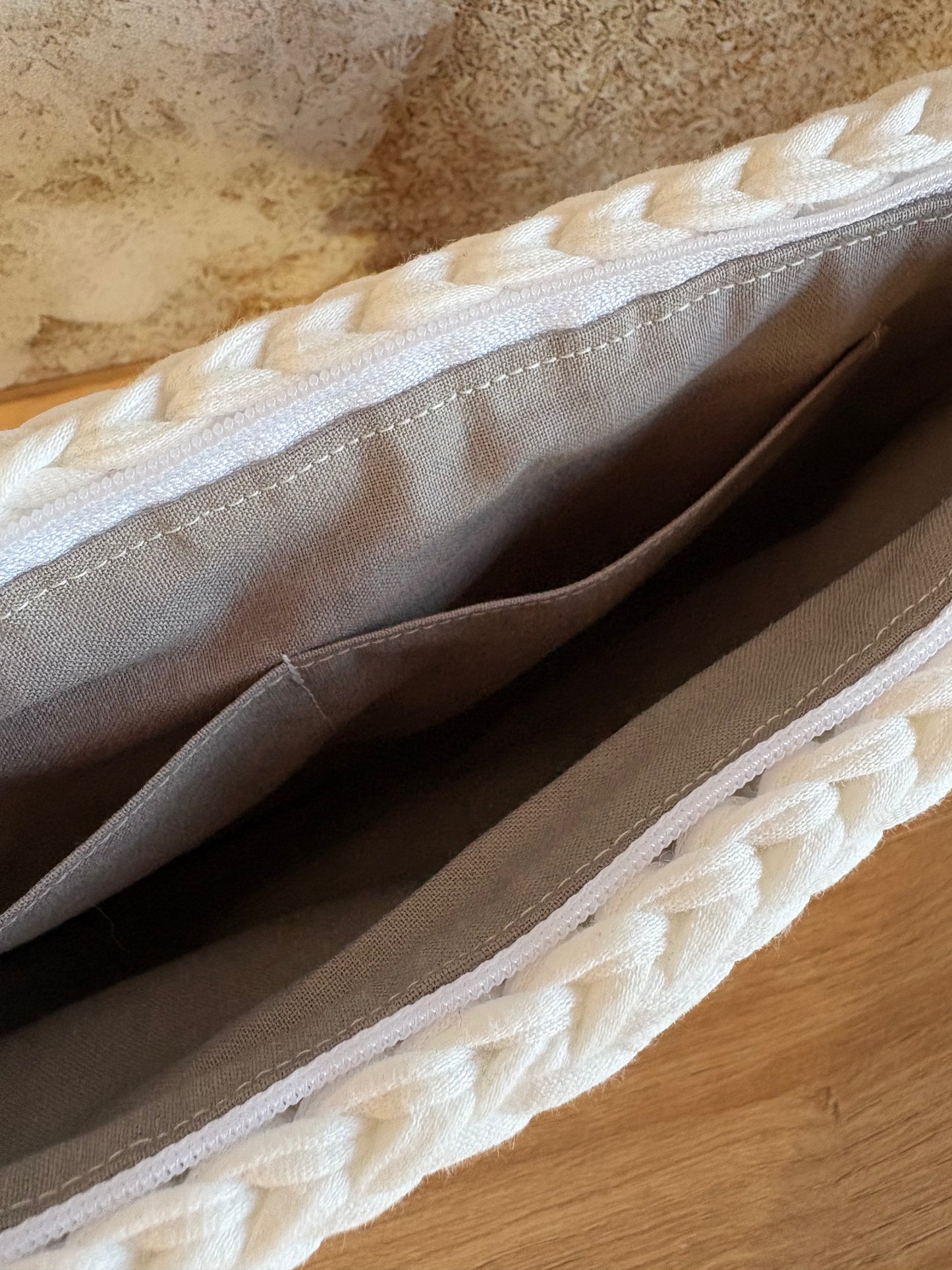 Sac FLORA Camel - Beige - Blanc